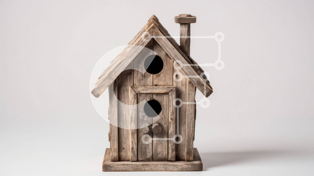 Intra Συλλεκτικό Ξύλινο Παζλ Plywood  4mm - Γοητευτικό Ρουστίκ Birdhouse με Ανοιχτή Πόρτα και Φωλιά Σε Ξύλινο Κουτί - Διαστάσεις: 10x10 cm – 25 κομμάτια