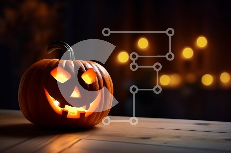 Intra Συλλεκτικό Ξύλινο Παζλ Plywood  4mm - Φωτίστε την κολοκύθα στο σκοτάδι με τα γύρω κεριά Σε Ξύλινο Κουτί - Διαστάσεις Puzzle: 10x10 cm – 25 κομμάτια