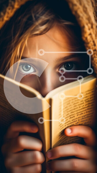 Intra Συλλεκτικό Ξύλινο Παζλ Plywood  4mm - Αξιολάτρευτη εικόνα ενός νεαρού κοριτσιού που διαβάζει ένα βιβλίο Σε Ξύλινο Κουτί - Διαστάσεις Puzzle: 10x10 cm – 25 κομμάτια