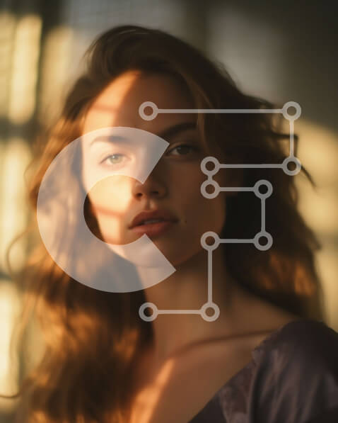 Intra Συλλεκτικό Ξύλινο Παζλ Plywood  4mm - Όμορφη εικόνα μιας γυναίκας που κοιτάζει έξω από ένα παράθυρο με ηλιόλουστα μαλλιά Σε Ξύλινο Κουτί - Διαστάσεις Puzzle: 10x10 cm – 25 κομμάτια