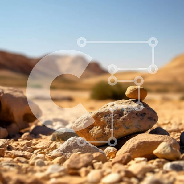 Intra Συλλεκτικό Ξύλινο Παζλ Plywood  4mm - Εκπληκτική θέα στη βραχώδη έρημο με την οροσειρά στο βάθος Σε Ξύλινο Κουτί - Διαστάσεις Puzzle: 10x10 cm – 25 κομμάτια