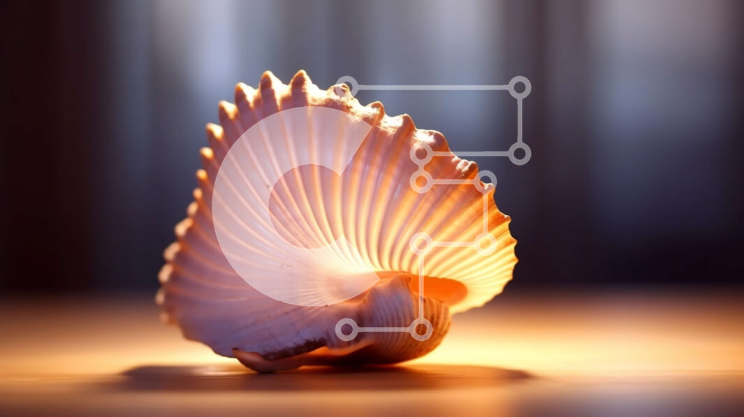 Intra Συλλεκτικό Ξύλινο Παζλ Plywood  4mm - Όμορφη κινηματογράφηση σε πρώτο πλάνο ενός κοχυλιού σε ένα ξύλινο τραπέζι Σε Ξύλινο Κουτί - Διαστάσεις: 10x10 cm – 25 κομμάτια