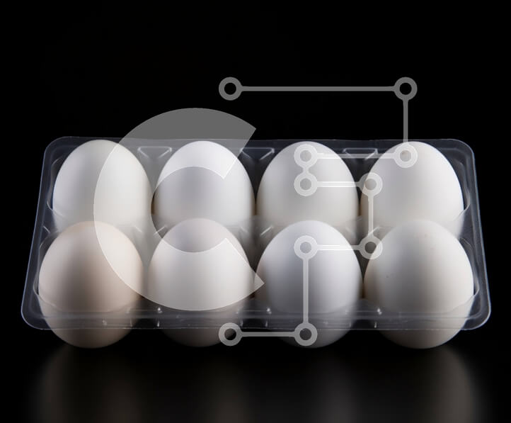 Intra Συλλεκτικό Ξύλινο Παζλ Plywood  4mm - Έξι λευκά αυγά σε ένα διάφανο πλαστικό δοχείο Σε Ξύλινο Κουτί - Διαστάσεις: 10x10 cm – 25 κομμάτια