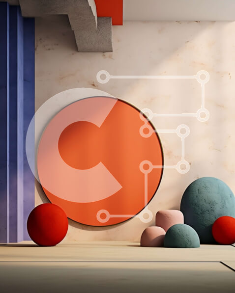 Intra Συλλεκτικό Ξύλινο Παζλ Plywood  4mm - Δωμάτιο με μεγάλο στρογγυλό καθρέφτη και πολύχρωμες μπάλες στον όροφο Σε Ξύλινο Κουτί - Διαστάσεις Puzzle: 10x10 cm – 25 κομμάτια