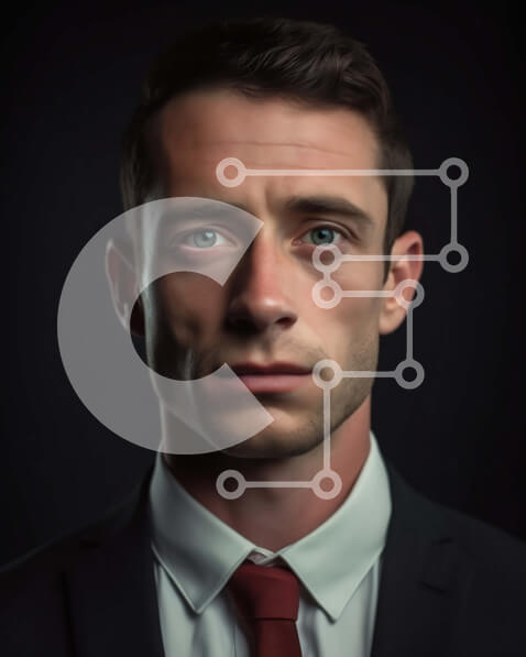 Intra Συλλεκτικό Ξύλινο Παζλ Plywood  4mm - Επαγγελματίας άνδρας με κοστούμι και γραβάτα με σοβαρή έκφραση Σε Ξύλινο Κουτί - Διαστάσεις Puzzle: 10x10 cm – 25 κομμάτια