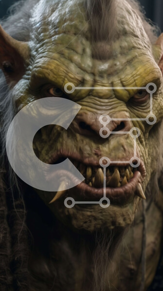 Intra Συλλεκτικό Ξύλινο Παζλ Plywood  4mm - Έντονη ματιά στον κόσμο της φαντασίας με την εικόνα ενός Goblin's Close-up Σε Ξύλινο Κουτί - Διαστάσεις Puzzle: 10x10 cm – 25 κομμάτια