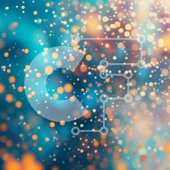 Intra Συλλεκτικό Ξύλινο Παζλ Plywood  4mm - Ζωντανό και ενεργητικό αφηρημένο φόντο με μπλε, πορτοκαλί και κίτρινα χρώματα Σε Ξύλινο Κουτί - Διαστάσεις Puzzle: 10x10 cm – 25 κομμάτια