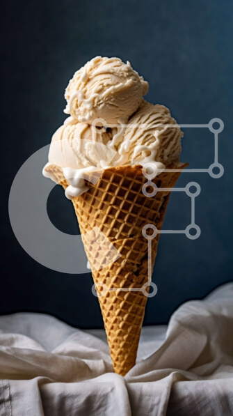 Intra Συλλεκτικό Ξύλινο Παζλ Plywood  4mm - Απολαυστική εικόνα παγωτού βανίλιας σε χωνάκι βάφλας Σε Ξύλινο Κουτί - Διαστάσεις: 10x10 cm – 25 κομμάτια