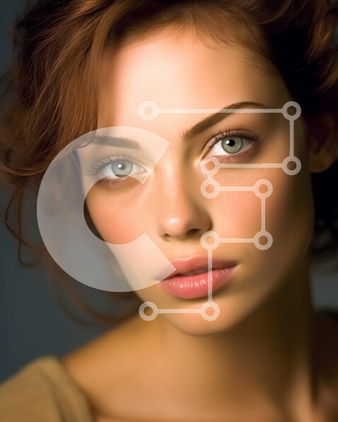 Intra Συλλεκτικό Ξύλινο Παζλ Plywood  4mm - Πανέμορφη γυναίκα με μακριά σγουρά καστανά μαλλιά και πράσινα μάτια Σε Ξύλινο Κουτί - Διαστάσεις Puzzle: 10x10 cm – 25 κομμάτια