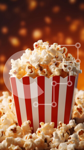 Intra Συλλεκτικό Ξύλινο Παζλ Plywood  4mm - Μπολ ποπ κορν σε ριγέ χάρτινη τσάντα Σε Ξύλινο Κουτί - Διαστάσεις: 10x10 cm – 25 κομμάτια