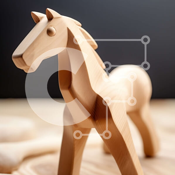 Intra Συλλεκτικό Ξύλινο Παζλ Plywood  4mm - Αυθεντικό ξύλινο παιχνίδι αλόγων που στέκεται σε μια ξύλινη επιφάνεια Σε Ξύλινο Κουτί - Διαστάσεις: 10x10 cm – 25 κομμάτια