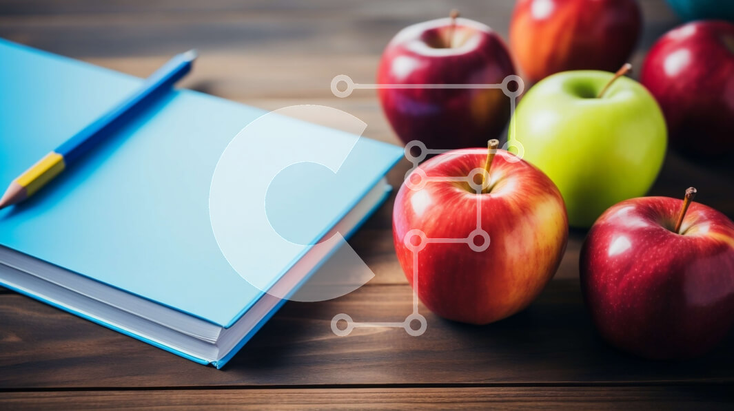 Σετ των 2 Intra Συλλεκτικό Ξύλινο Παζλ Plywood  4mm - Στοίβα από μήλα και σημειωματάριο σε ξύλινο τραπέζι Σε Ξύλινο Κουτί - Διαστάσεις: 10x10 cm – 25 κομμάτια