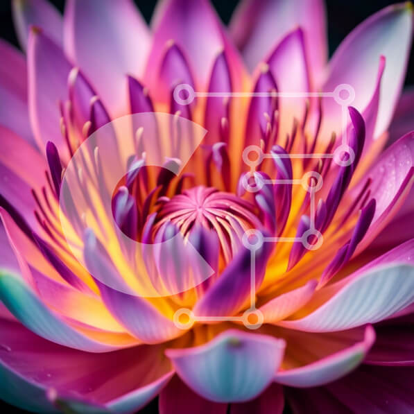 Intra Συλλεκτικό Ξύλινο Παζλ Plywood  4mm - Όμορφη κοντινή εικόνα ενός ροζ και κίτρινου λουλουδιού νούφαρου Σε Ξύλινο Κουτί - Διαστάσεις: 10x10 cm – 25 κομμάτια