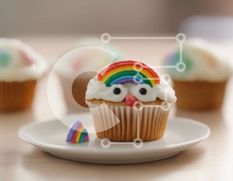 Σετ των 2 Intra Συλλεκτικό Ξύλινο Παζλ Plywood  4mm - Cupcakes με πρόσωπα κουκουβάγιας σε λευκό πιάτο Σε Ξύλινο Κουτί - Διαστάσεις: 10x10 cm – 25 κομμάτια