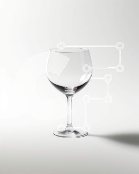 Σετ των 2 Intra Συλλεκτικό Ξύλινο Παζλ Plywood  4mm - Όμορφη εικόνα ενός διαφανούς ποτηριού κρασιού με στέλεχος και βάση Σε Ξύλινο Κουτί - Διαστάσεις: 10x10 cm – 25 κομμάτια