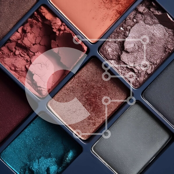 Σετ των 2 Intra Συλλεκτικό Ξύλινο Παζλ Plywood  4mm - Εκπληκτικό μακιγιάζ από κοντά της παλέτας σκιών ματιών σε αποχρώσεις του μπλε, του μωβ και του καφέ Σε Ξύλινο Κουτί - Διαστάσεις: 10x10 cm – 25 κομμάτια