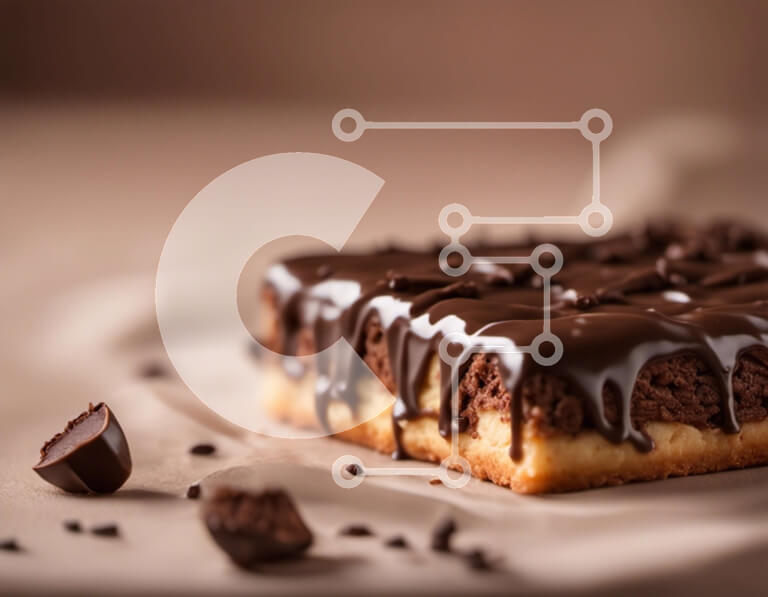 Σετ των 2 Intra Συλλεκτικό Ξύλινο Παζλ Plywood  4mm - Κομμάτι κέικ καλυμμένο με σοκολάτα σε καφέ χαρτί Σε Ξύλινο Κουτί - Διαστάσεις: 10x10 cm – 25 κομμάτια