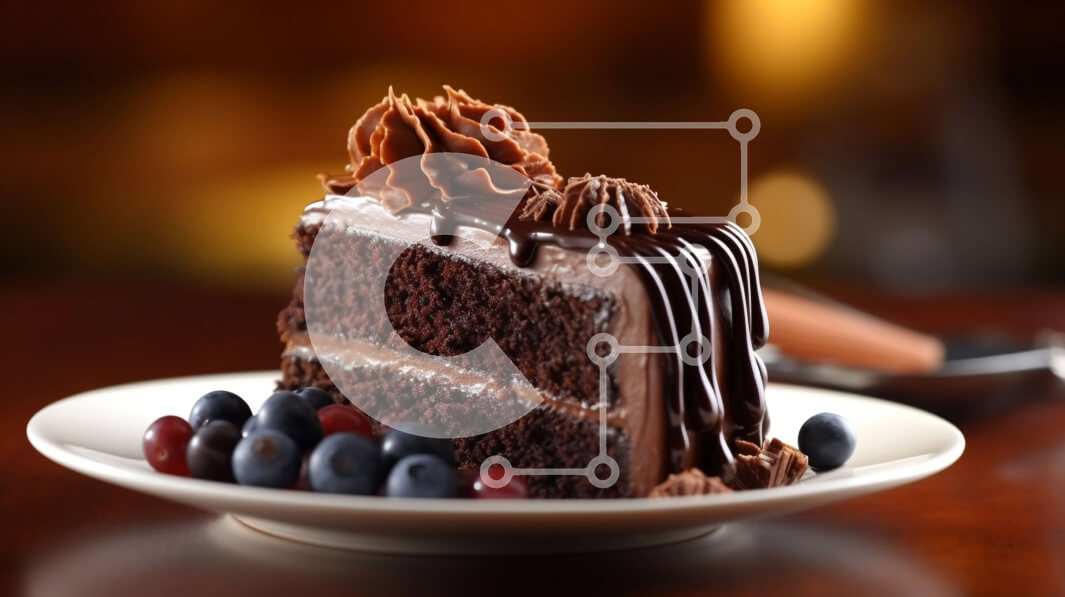 Σετ των 2 Intra Συλλεκτικό Ξύλινο Παζλ Plywood  4mm - Παρακμιακό κέικ σοκολάτας με ψιλόβροχο και φρέσκα μούρα Σε Ξύλινο Κουτί - Διαστάσεις: 10x10 cm – 25 κομμάτια