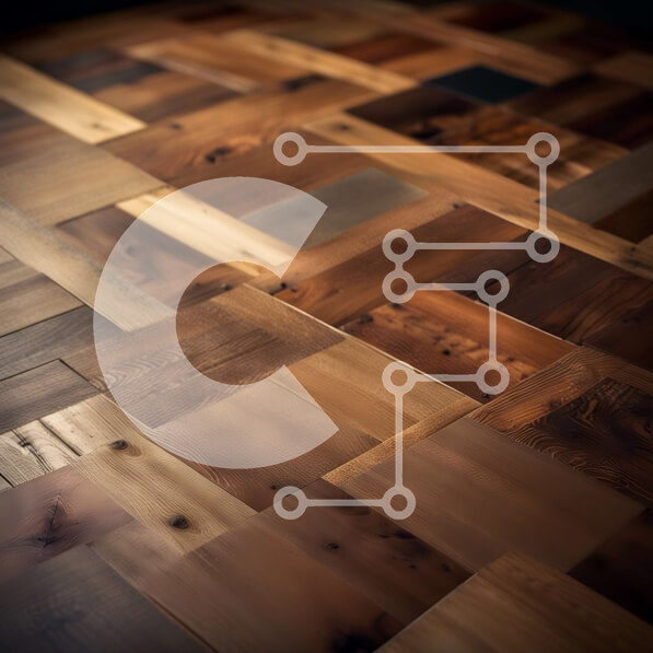 Intra Συλλεκτικό Ξύλινο Παζλ Plywood  4mm - Όμορφη εικόνα από κοντά του ξύλινου δαπέδου με μοτίβο ψαροκόκαλου Σε Ξύλινο Κουτί - Διαστάσεις Puzzle: 10x10 cm – 25 κομμάτια