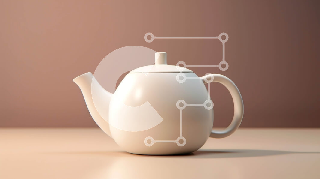 Intra Συλλεκτικό Ξύλινο Παζλ Plywood  4mm - Λευκή τσαγιέρα σε ξύλινο τραπέζι Σε Ξύλινο Κουτί - Διαστάσεις: 10x10 cm – 25 κομμάτια