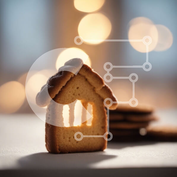 Intra Συλλεκτικό Ξύλινο Παζλ Plywood  4mm - Gingerbread House Cookies για τις γιορτές Σε Ξύλινο Κουτί - Διαστάσεις: 10x10 cm – 25 κομμάτια