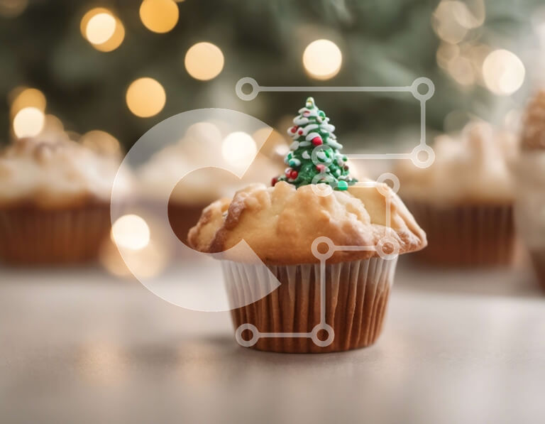 Intra Συλλεκτικό Ξύλινο Παζλ Plywood  4mm - Cupcake με στολίδι Χριστουγεννιάτικου Δέντρου Σε Ξύλινο Κουτί - Διαστάσεις: 10x10 cm – 25 κομμάτια