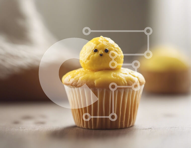 Σετ των 2 Intra Συλλεκτικό Ξύλινο Παζλ Plywood  4mm - Αξιολάτρευτο Cupcake κοτόπουλου στην οθόνη Σε Ξύλινο Κουτί - Διαστάσεις: 10x10 cm – 25 κομμάτια