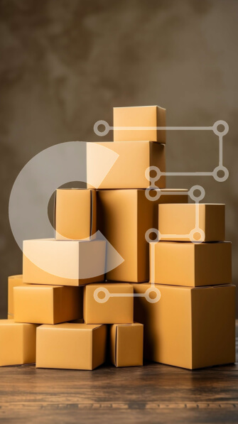 Intra Συλλεκτικό Ξύλινο Παζλ Plywood  4mm - Πυραμίδα από καφέ κουτιά από χαρτόνι σε ξύλινη επιφάνεια Σε Ξύλινο Κουτί - Διαστάσεις: 10x10 cm – 25 κομμάτια