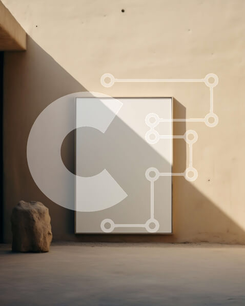 Intra Συλλεκτικό Ξύλινο Παζλ Plywood  4mm - Κενός καμβάς σε μπεζ τοίχο με μεγάλο παράθυρο Σε Ξύλινο Κουτί - Διαστάσεις Puzzle: 10x10 cm – 25 κομμάτια