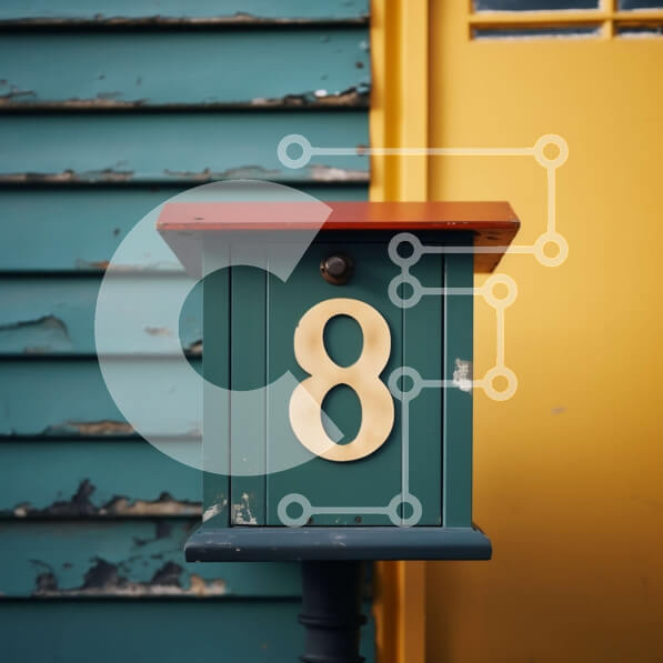 Intra Συλλεκτικό Ξύλινο Παζλ Plywood  4mm - Γοητευτική εικόνα ενός πράσινου γραμματοκιβωτίου και ενός ξεπερασμένου ξύλινου σπιτιού Σε Ξύλινο Κουτί - Διαστάσεις Puzzle: 10x10 cm – 25 κομμάτια