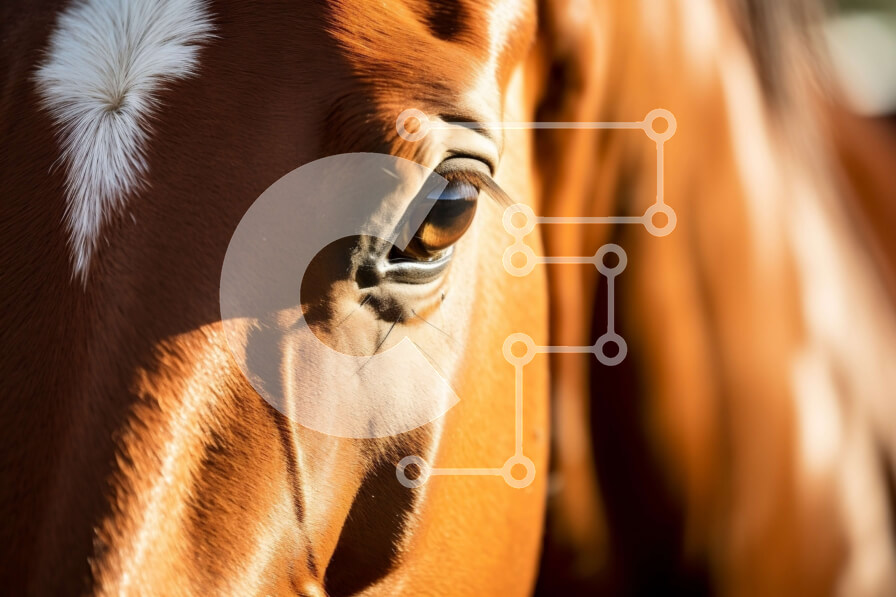 Σετ των 2 Intra Συλλεκτικό Ξύλινο Παζλ Plywood  4mm - Όμορφη κοντινή εικόνα του προσώπου ενός αλόγου Σε Ξύλινο Κουτί - Διαστάσεις: 10x10 cm – 25 κομμάτια