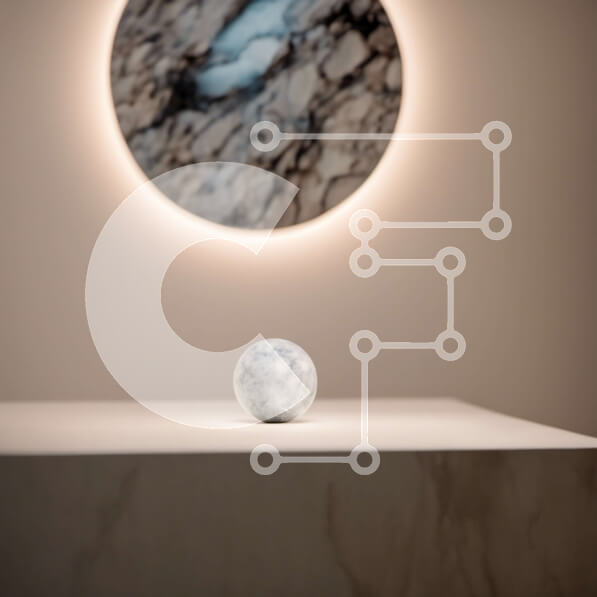 Intra Συλλεκτικό Ξύλινο Παζλ Plywood  4mm - Λευκή μαρμάρινη μπάλα σε ημιτελές ξύλινο τραπέζι Σε Ξύλινο Κουτί - Διαστάσεις: 10x10 cm – 25 κομμάτια