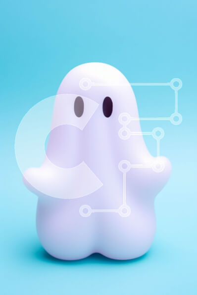 Intra Συλλεκτικό Ξύλινο Παζλ Plywood  4mm - Λευκό παιχνίδι φάντασμα σε μπλε φόντο Σε Ξύλινο Κουτί - Διαστάσεις: 10x10 cm – 25 κομμάτια