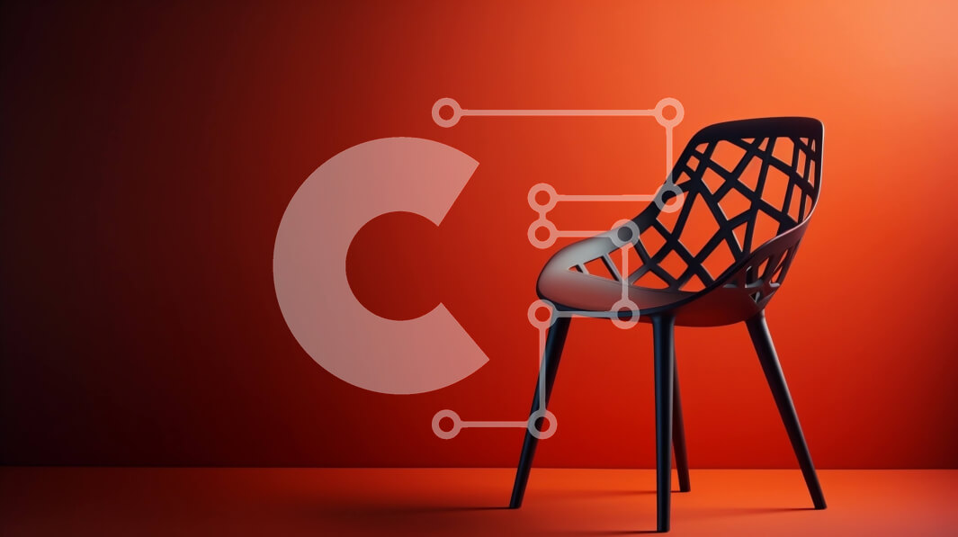 Intra Συλλεκτικό Ξύλινο Παζλ Plywood  4mm - Κομψή μαύρη καρέκλα με πορτοκαλί φόντο Σε Ξύλινο Κουτί - Διαστάσεις Puzzle: 10x10 cm – 25 κομμάτια