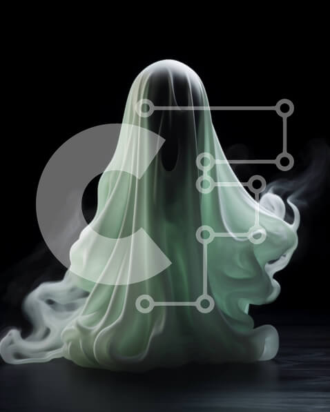 Intra Συλλεκτικό Ξύλινο Παζλ Plywood  4mm - Αντικείμενο σε σχήμα φαντάσματος σε μαύρο φόντο Σε Ξύλινο Κουτί - Διαστάσεις: 10x10 cm – 25 κομμάτια