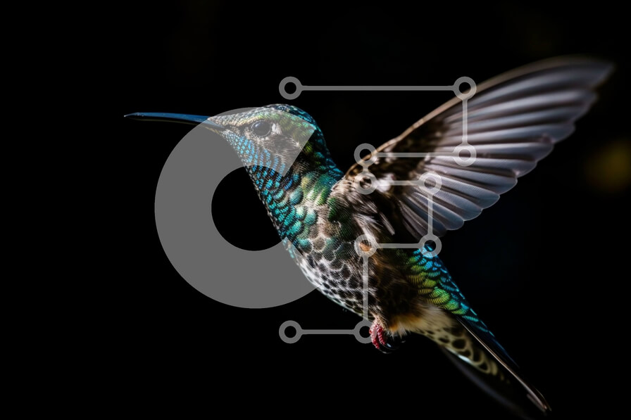 Σετ των 2 Intra Συλλεκτικό Ξύλινο Παζλ Plywood  4mm - Καταπληκτική εικόνα ενός κολιμπρί με ιριδίζοντα φτερά κατά την πτήση Σε Ξύλινο Κουτί - Διαστάσεις: 10x10 cm – 25 κομμάτια