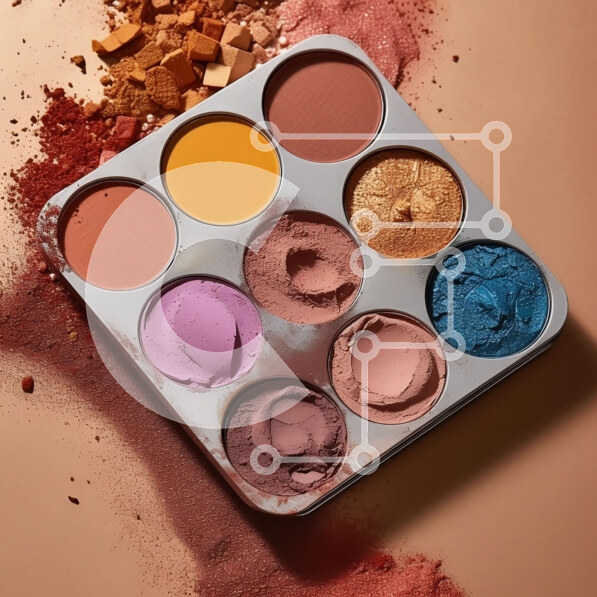 Σετ των 2 Intra Συλλεκτικό Ξύλινο Παζλ Plywood  4mm - Όμορφη παλέτα μακιγιάζ με ποικιλία αποχρώσεων Σε Ξύλινο Κουτί - Διαστάσεις: 10x10 cm – 25 κομμάτια