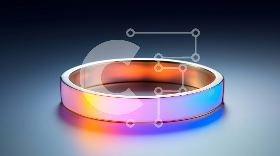 Intra Συλλεκτικό Ξύλινο Παζλ Plywood  4mm - Πολύχρωμο δαχτυλίδι σε σκούρο φόντο Σε Ξύλινο Κουτί - Διαστάσεις Puzzle: 10x10 cm – 25 κομμάτια