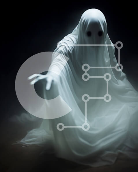 Intra Συλλεκτικό Ξύλινο Παζλ Plywood  4mm - Απόκοσμη φιγούρα φάντασμα στην ομίχλη Σε Ξύλινο Κουτί - Διαστάσεις Puzzle: 10x10 cm – 25 κομμάτια