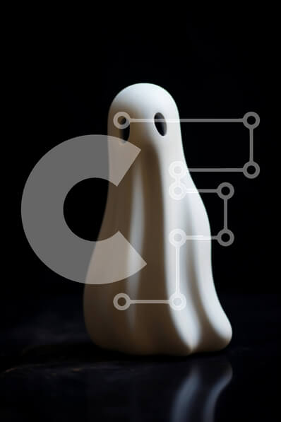 Intra Συλλεκτικό Ξύλινο Παζλ Plywood  4mm - Λευκό ειδώλιο φάντασμα σε μαύρο τραπέζι Σε Ξύλινο Κουτί - Διαστάσεις: 10x10 cm – 25 κομμάτια