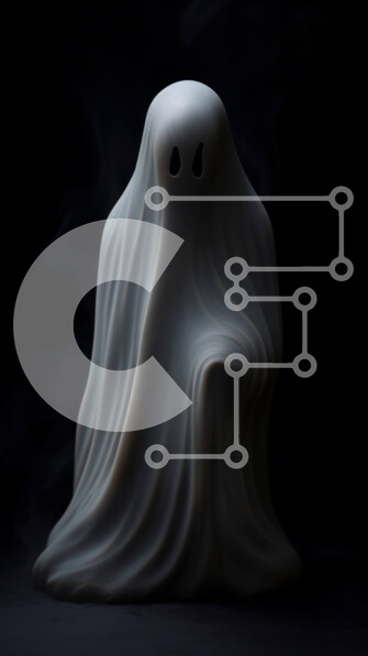 Intra Συλλεκτικό Ξύλινο Παζλ Plywood  4mm - Λευκό φάντασμα αγαλμάτιο για αποκριάτικες διακοσμήσεις Σε Ξύλινο Κουτί - Διαστάσεις Puzzle: 10x10 cm – 25 κομμάτια