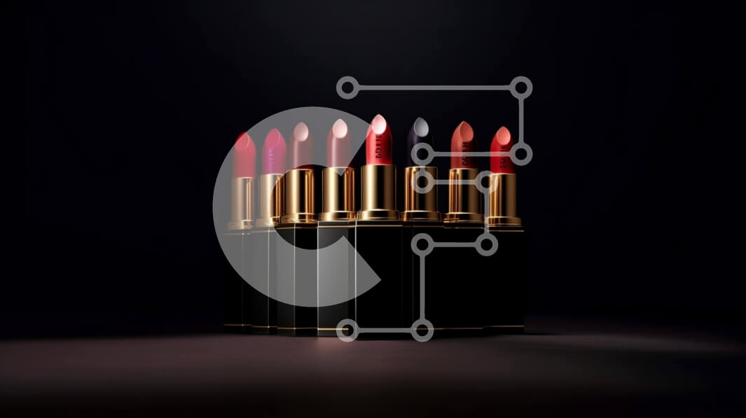 Intra Συλλεκτικό Ξύλινο Παζλ Plywood  4mm - Κομψή φωτογραφία με κόκκινα κραγιόν σε μαύρο φόντο Σε Ξύλινο Κουτί - Διαστάσεις Puzzle: 10x10 cm – 25 κομμάτια