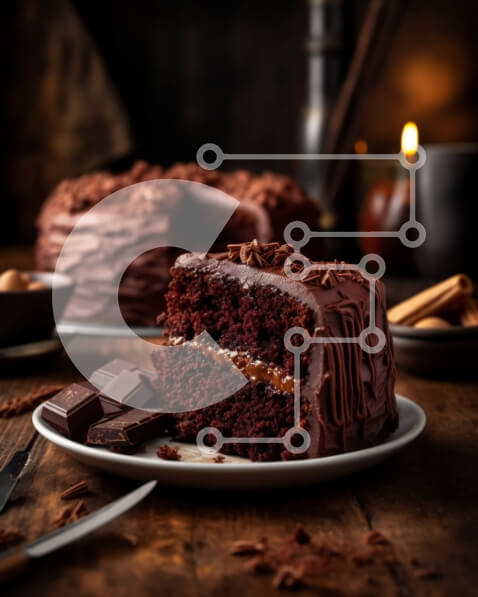 Σετ των 2 Intra Συλλεκτικό Ξύλινο Παζλ Plywood  4mm - Αφεθείτε σε ένα πλούσιο κέικ σοκολάτας με παρακμιακό πάγο σοκολάτας Σε Ξύλινο Κουτί - Διαστάσεις: 10x10 cm – 25 κομμάτια