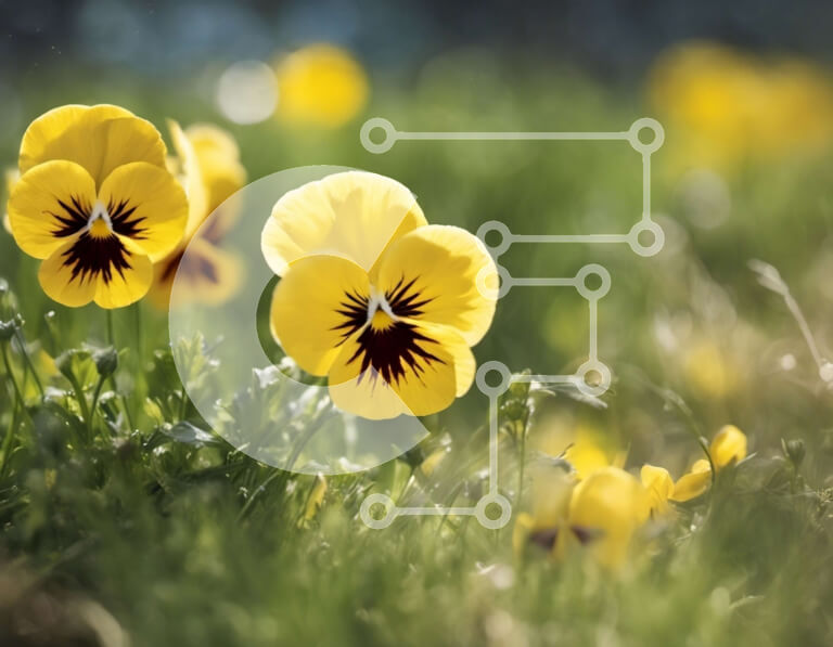 Intra Συλλεκτικό Ξύλινο Παζλ Plywood  4mm - Όμορφα κίτρινα λουλούδια σε ένα χορταριασμένο χωράφι Σε Ξύλινο Κουτί - Διαστάσεις: 10x10 cm – 25 κομμάτια