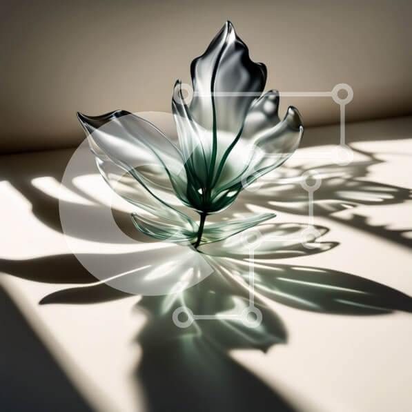 Intra Συλλεκτικό Ξύλινο Παζλ Plywood  4mm - Όμορφη εικόνα ενός διαφανούς γυάλινου βάζου με ένα μόνο πράσινο φύλλο Σε Ξύλινο Κουτί - Διαστάσεις: 10x10 cm – 25 κομμάτια