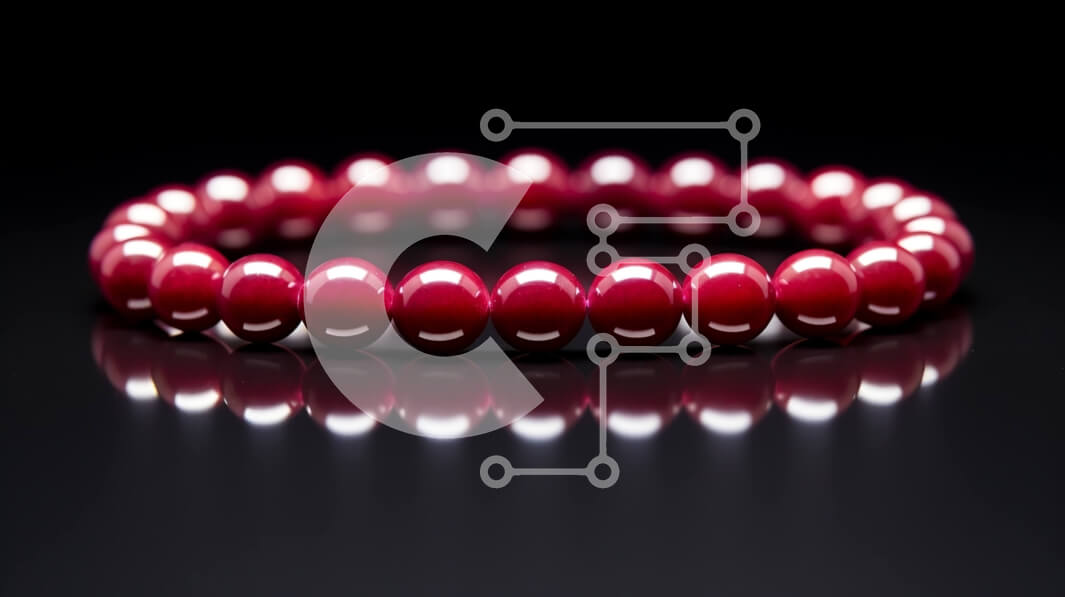 Intra Συλλεκτικό Ξύλινο Παζλ Plywood  4mm - Βραχιόλι με γυαλιστερό κόκκινο χάντρες Σε Ξύλινο Κουτί - Διαστάσεις Puzzle: 10x10 cm – 25 κομμάτια