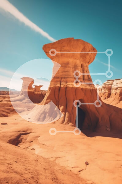 Σετ των 2 Intra Συλλεκτικό Ξύλινο Παζλ Plywood  4mm - Εκπληκτικός σχηματισμός βράχου σε σχήμα γυναικείου κεφαλιού στην έρημο Σε Ξύλινο Κουτί - Διαστάσεις: 10x10 cm – 25 κομμάτια