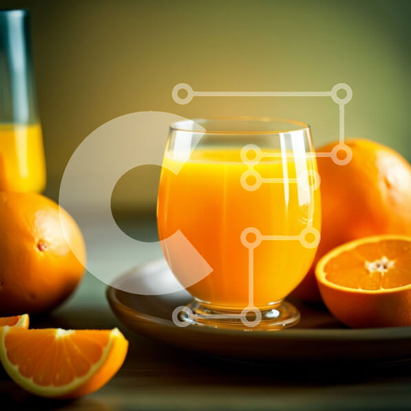 Σετ των 2 Intra Συλλεκτικό Ξύλινο Παζλ Plywood  4mm - Δροσιστικό ποτήρι χυμό πορτοκαλιού με φρέσκες φέτες πορτοκαλιού Σε Ξύλινο Κουτί - Διαστάσεις: 10x10 cm – 25 κομμάτια