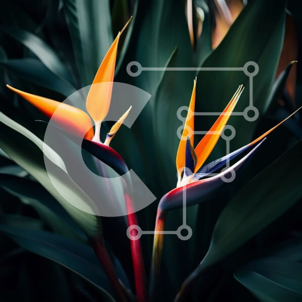 Intra Συλλεκτικό Ξύλινο Παζλ Plywood  4mm - Ζωντανά λουλούδια Bird of Paradise σε έναν κήπο Σε Ξύλινο Κουτί - Διαστάσεις: 10x10 cm – 25 κομμάτια