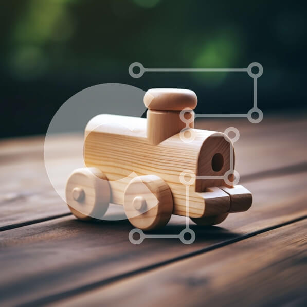 Intra Συλλεκτικό Ξύλινο Παζλ Plywood  4mm - Ξύλινο παιχνίδι τρένο σε ένα ξύλινο τραπέζι - φωτογραφία αρχείου Σε Ξύλινο Κουτί - Διαστάσεις: 10x10 cm – 25 κομμάτια